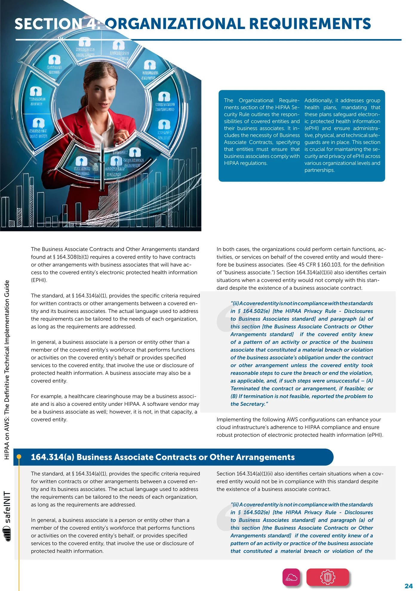Section 4 on Organizational Requirements: Business Associate Contracts